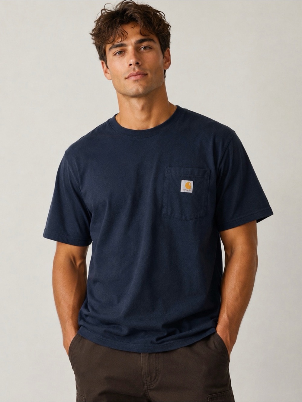 Carhartt Large Black Loose Fit Short Sleeve Heavy Weight Pocket T-Shirt